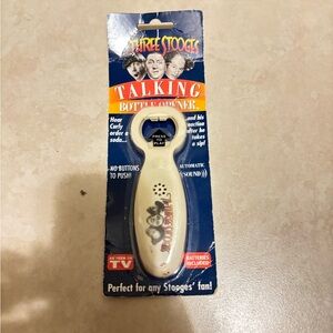 Three Stooges Talking Bottle Opener - Cream